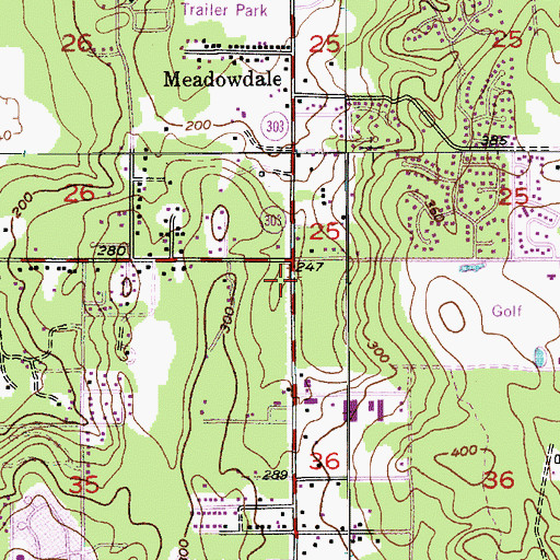 Topographic Map of McWilliams Road Park and Ride, WA