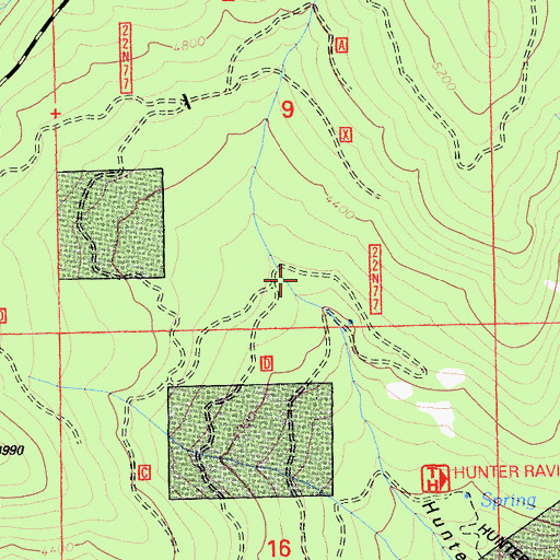 Topographic Map of Gravel Range Creek, CA