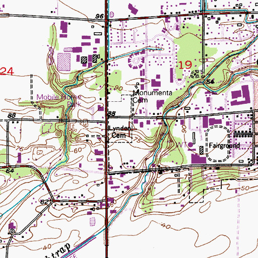 Topographic Map of Lynden Station Park and Ride, WA