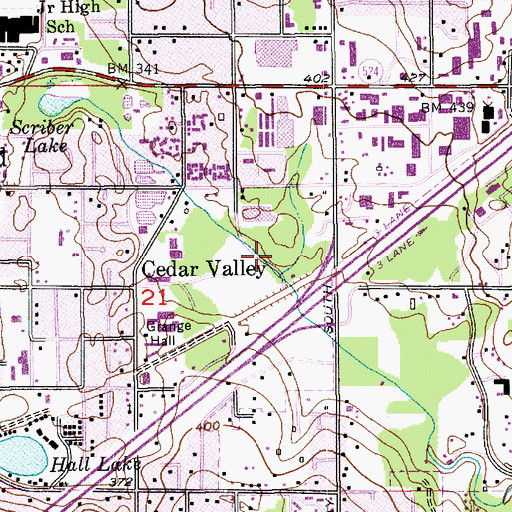 Topographic Map of Lynnwood Transit Center Park and Ride, WA