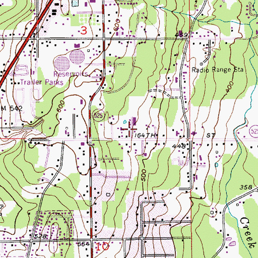 Topographic Map of Swamp Creek Park and Ride, WA