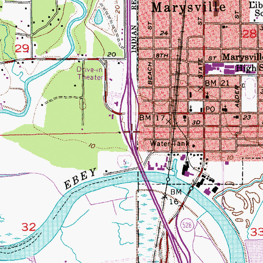 Topographic Map of Marysville I Park and Ride, WA