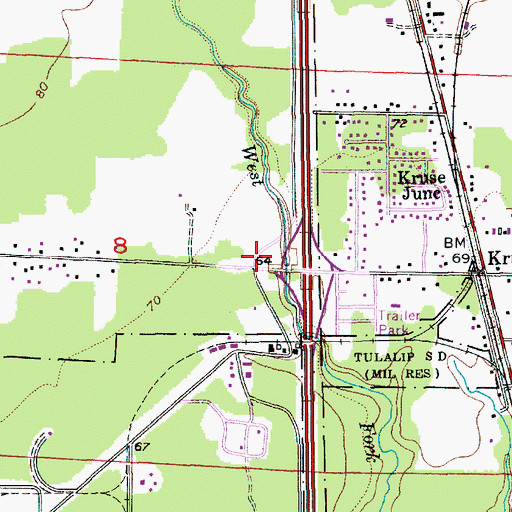 Topographic Map of Marysville II Park and Ride, WA