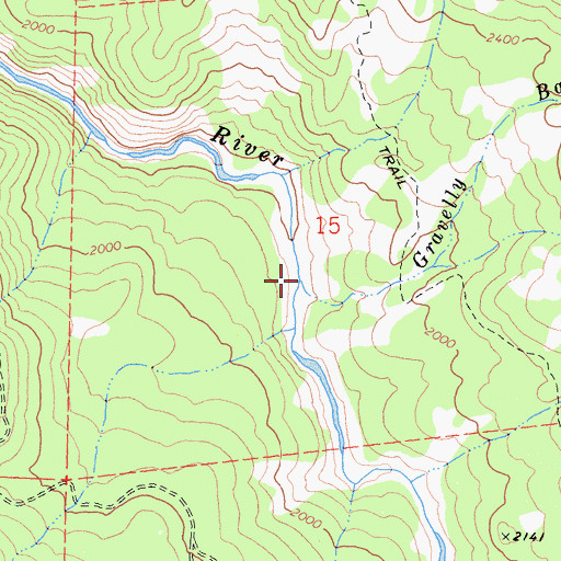 Topographic Map of Gravelly Bar Creek, CA