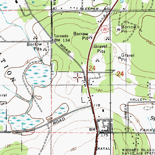 Topographic Map of Oak Harbor Park and Ride, WA