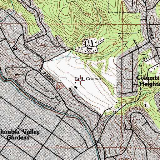 Topographic Map of Longview Country Club, WA