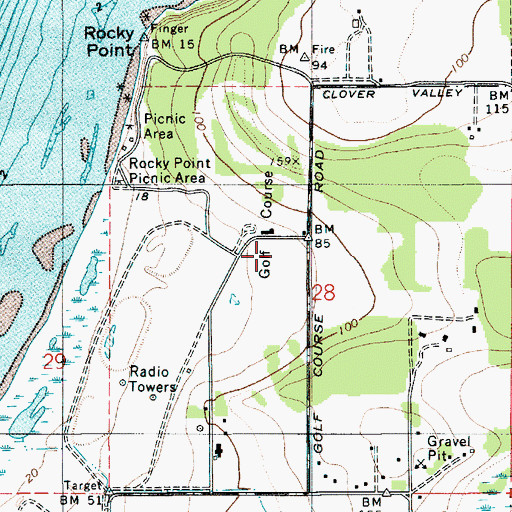 Topographic Map of Gallery Golf Course, WA