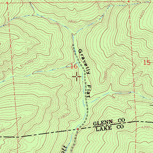 Topographic Map of Gravelly Flat, CA