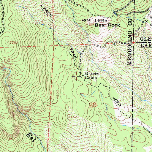 Topographic Map of Graves Cabin, CA