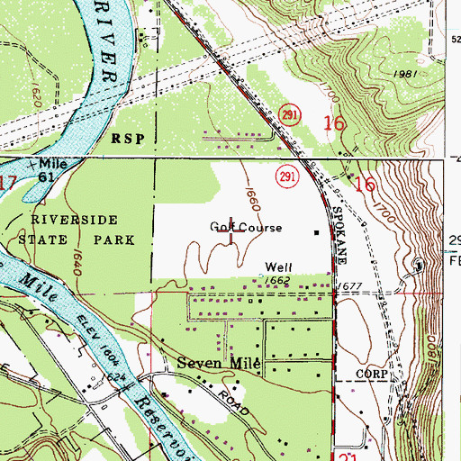 Topographic Map of Sun Dance Golf Course, WA
