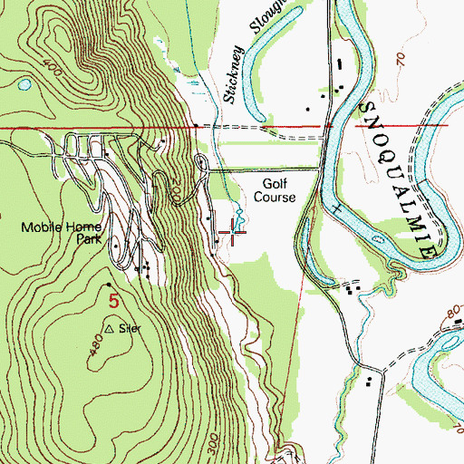 Topographic Map of Tall Chief Golf Course, WA