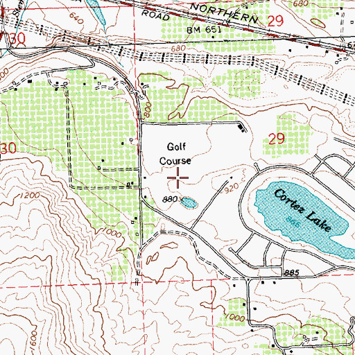 Topographic Map of Three Lakes Golf Club, WA