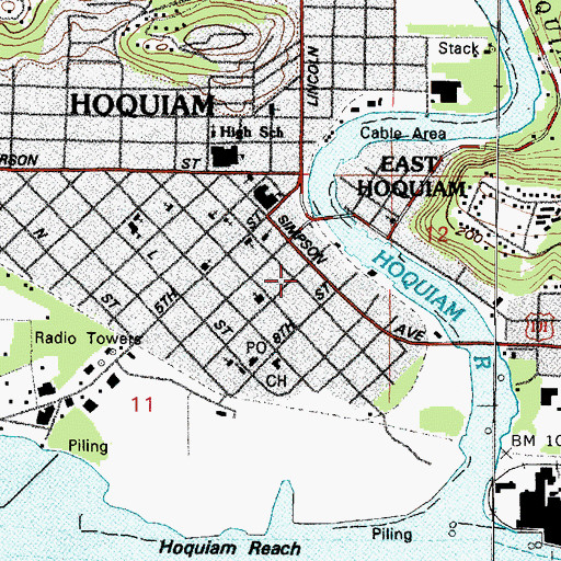 Topographic Map of Seventh Street Theatre, WA