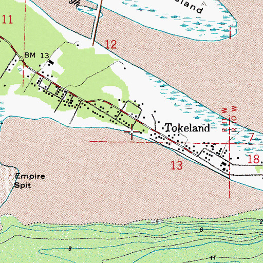 Topographic Map of Bayshore Recreational Vehicle Park, WA