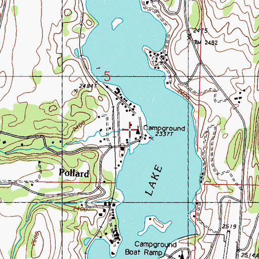 Topographic Map of Black Beach Recreational Vehicle Resort, WA