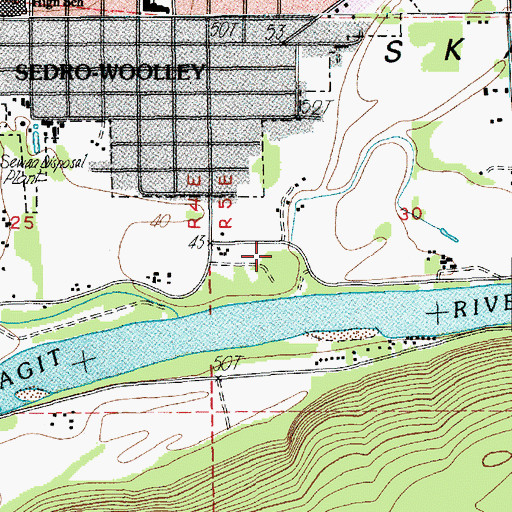 Topographic Map of Riverfront Recreational Vehicle Park, WA