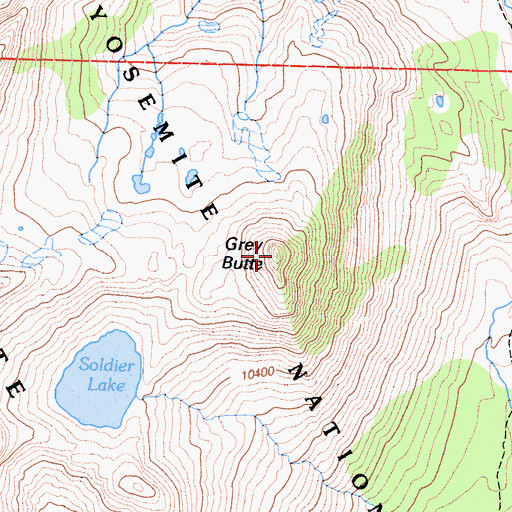 Topographic Map of Grey Butte, CA