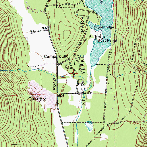 Topographic Map of Silver Lake Park Campground, WA