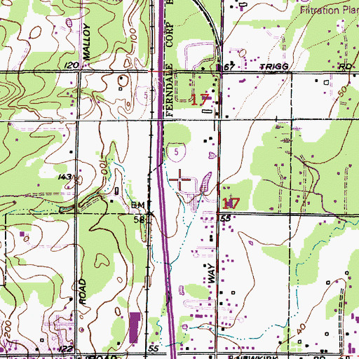 Topographic Map of Cedars Recreational Vehicle Resort, WA