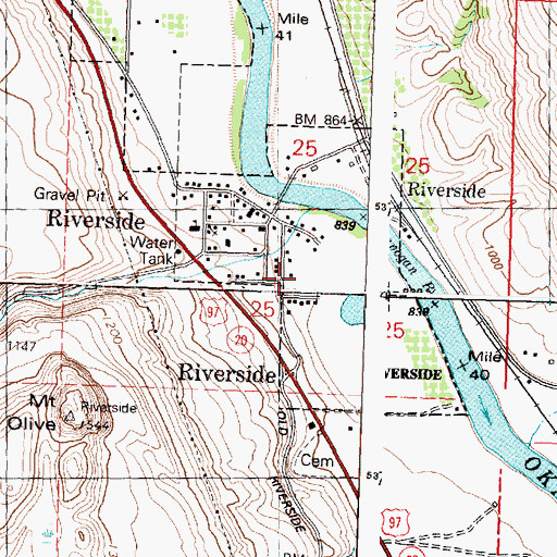 Topographic Map of Margie's Recreational Vehicle Park, WA