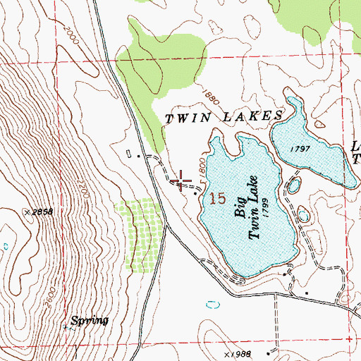 Topographic Map of Big Twin Lake Campground, WA