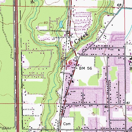 Topographic Map of Brookside Mobile Recreational Vehicle Park, WA