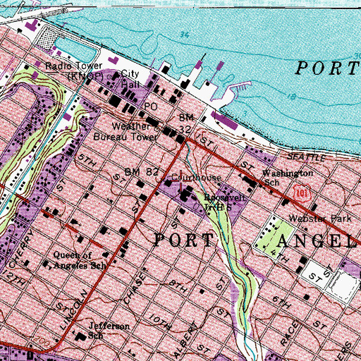 Topographic Map of Peabody Creek Recreational Vehicle Park, WA