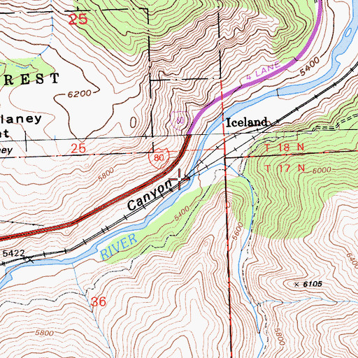 Topographic Map of Gray Creek, CA