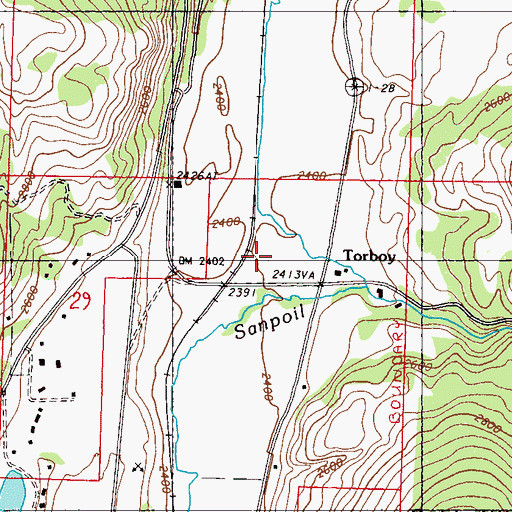 Topographic Map of Miller's Recreational Vehicle Park, WA