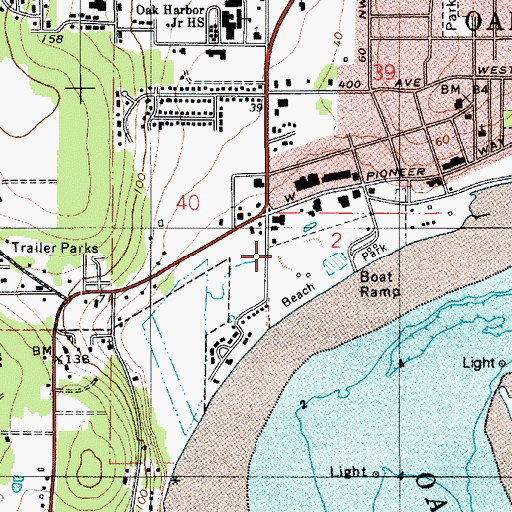 Topographic Map of Staysail Recreational Vehicle Park, WA