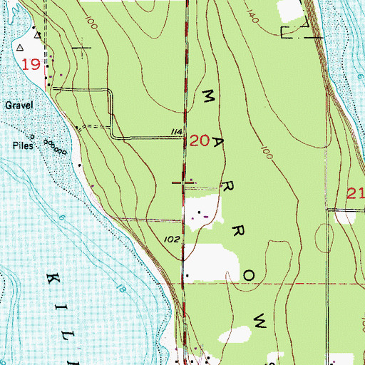 Topographic Map of Smitty's Island Recreational Vehicle Park, WA