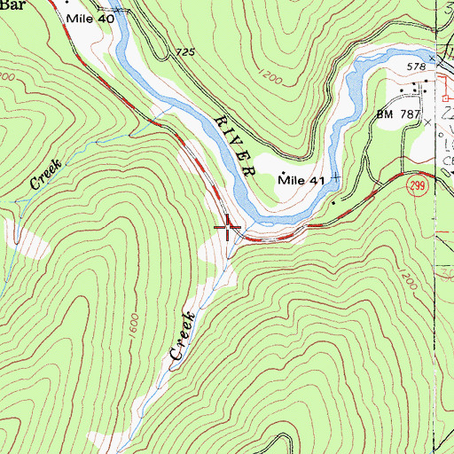 Topographic Map of Gray Creek, CA