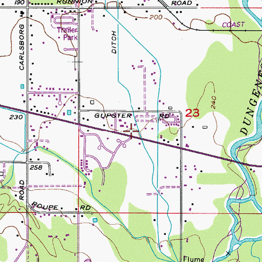 Topographic Map of Rainbows End Recreational Vehicle Park, WA