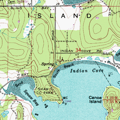 Topographic Map of Shaw Island County Park Campground, WA