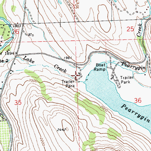 Topographic Map of Silverline Resort Recreational Vehicle Park, WA