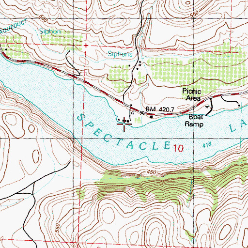 Topographic Map of Sonora Point Resort Recreational Vehicle Park, WA
