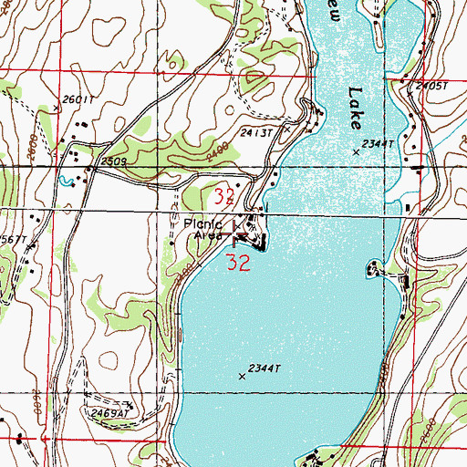 Topographic Map of Tiffany Resort Recreational Vehicle Park, WA