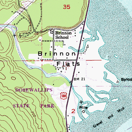 Topographic Map of Halfway Recreational Vehicle Park, WA