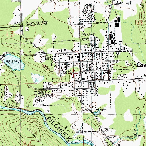 Topographic Map of Granite Falls Senior Center, WA