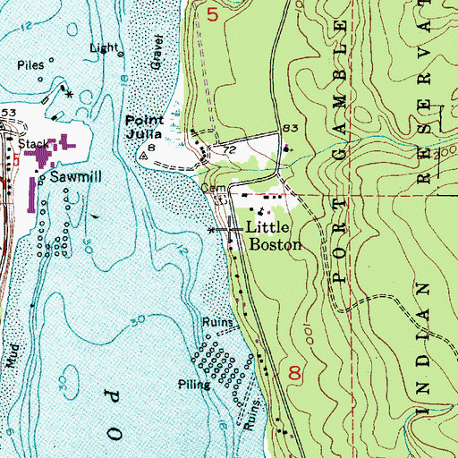Topographic Map of Port Gamble S'Klallam Tribe Senior Center, WA