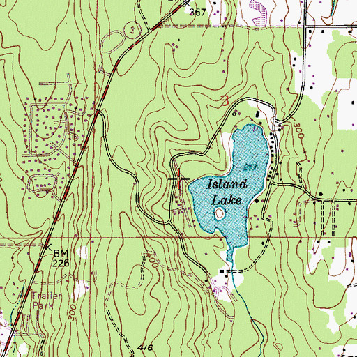 Topographic Map of Island Lake Community Center, WA