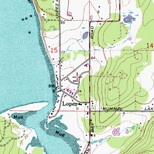Topographic Map of Lopez Island Community Center, WA