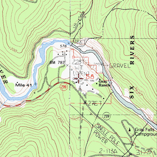 Topographic Map of Gray Ranch, CA