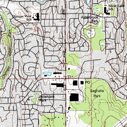 Topographic Map of Federal Way Norman Center YMCA, WA