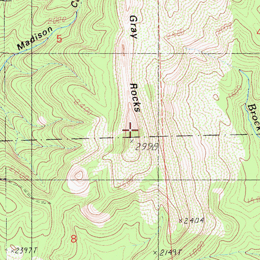 Topographic Map of Gray Rocks, CA