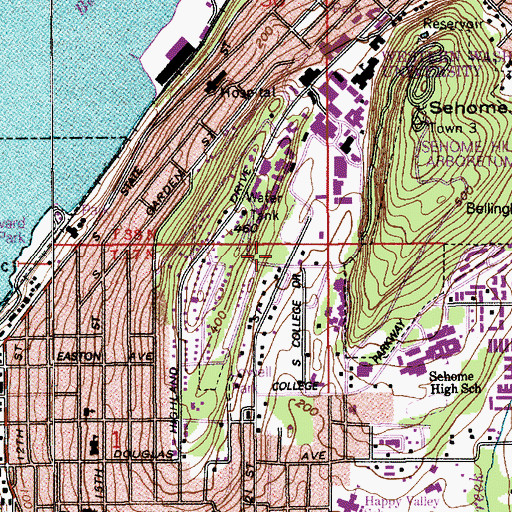 Topographic Map of Western Washington University Recreation Center, WA