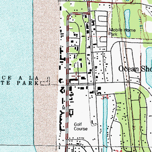 Topographic Map of Ocean Shores Convention Center, WA