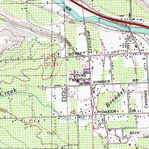 Topographic Map of Chelan County Exposition Center, WA