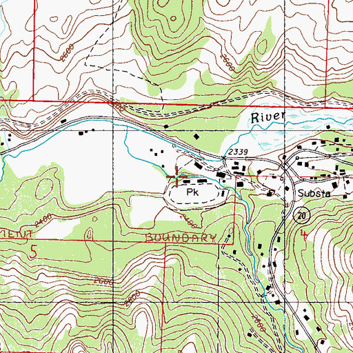 Topographic Map of Ferry County Fairgrounds, WA