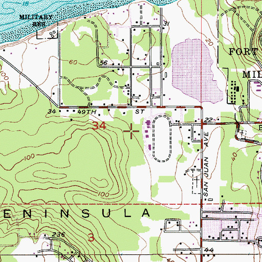 Topographic Map of Jefferson County Fairgrounds, WA